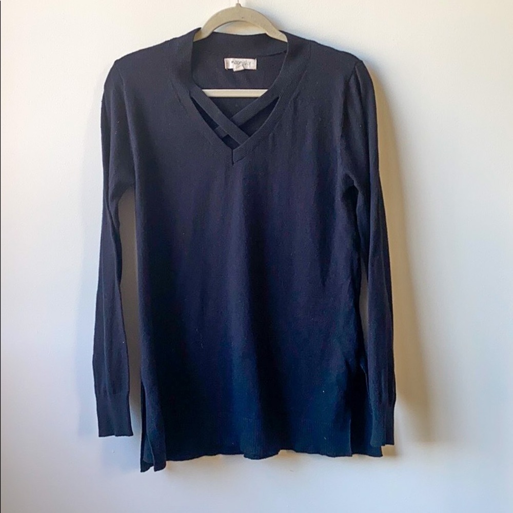 V Neck Black Sweater